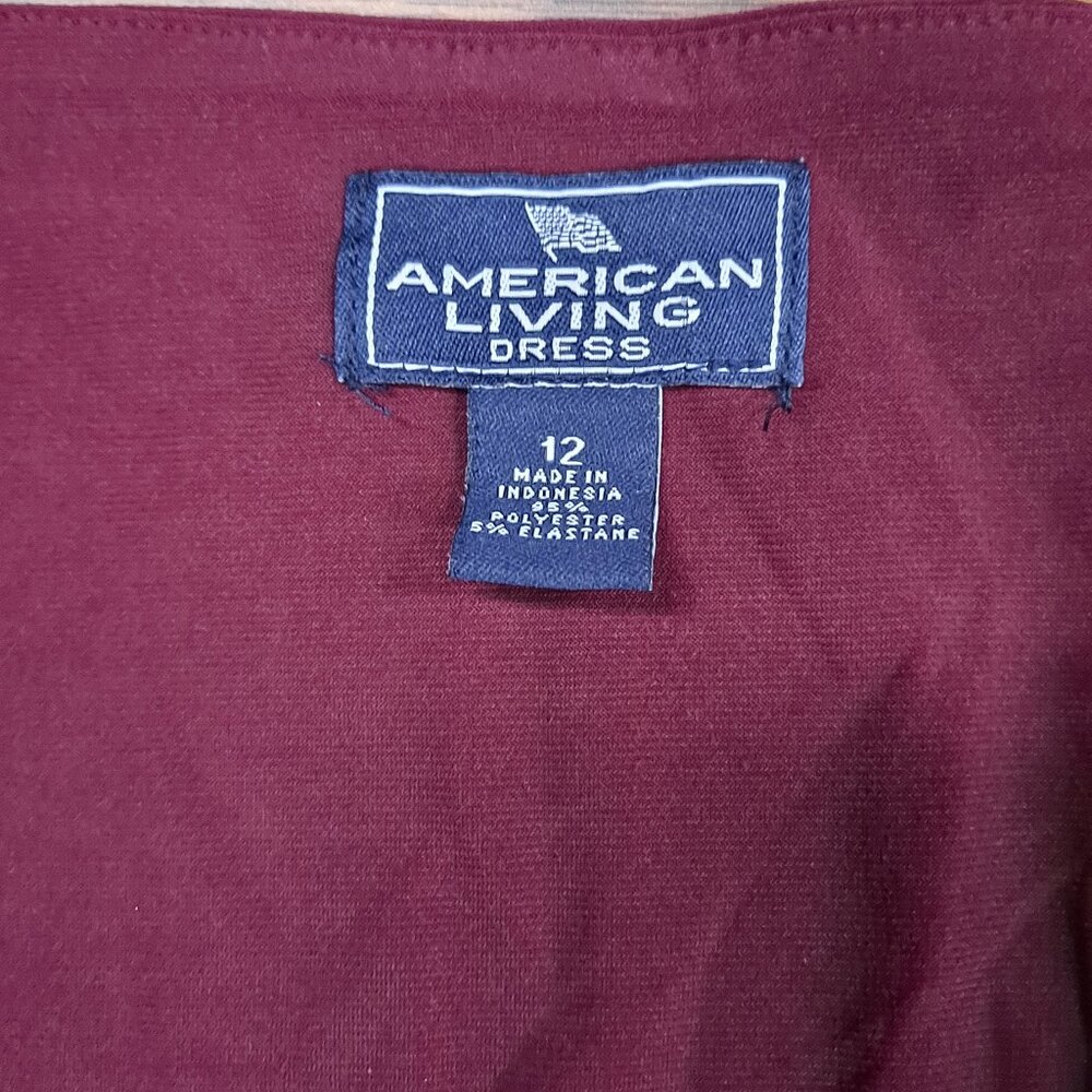 American Living Burgundy Dress Size 12 - Picture 2 of 6